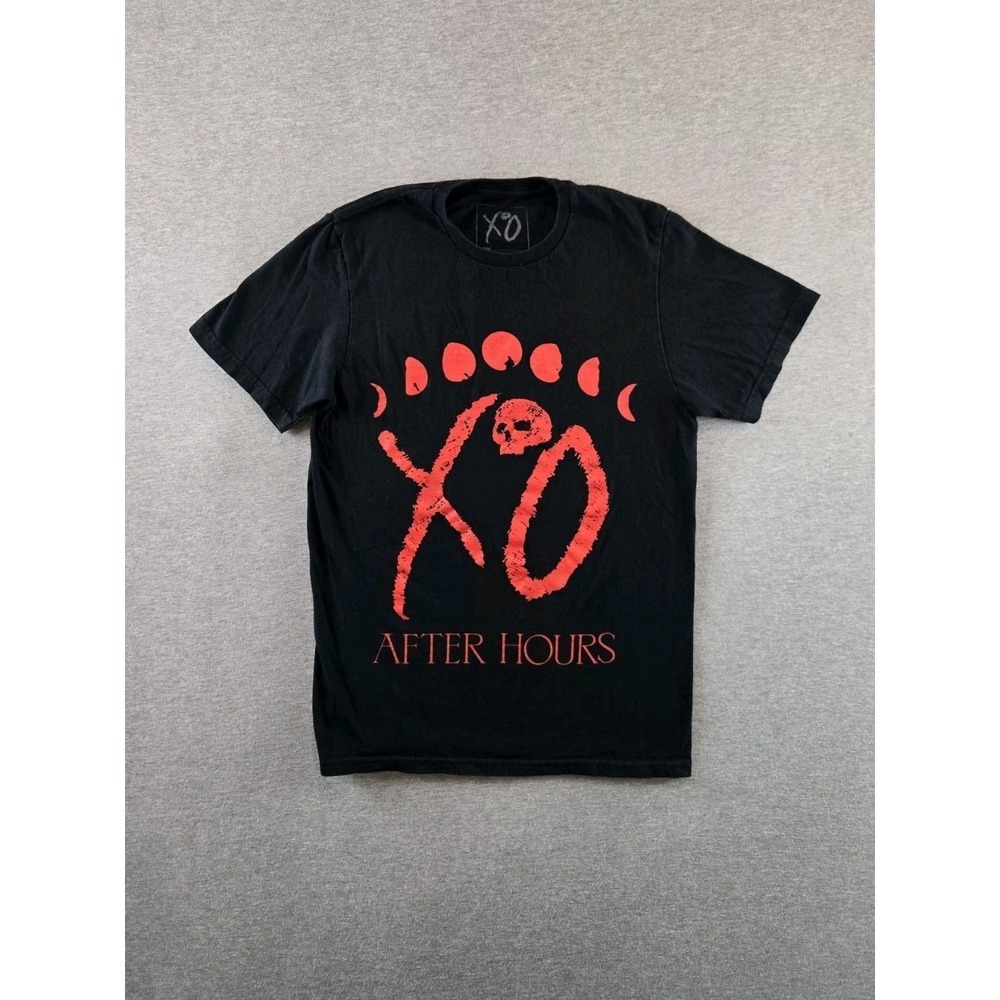 The Weeknd XO After Hours T-shirt Mens Small Black Red Moon Phase & Skull